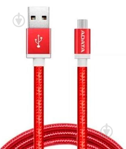 Дата-кабель ADATA USB – microUSB 1 м красный (AMUCAL-100CMK-CRD) - фото 1