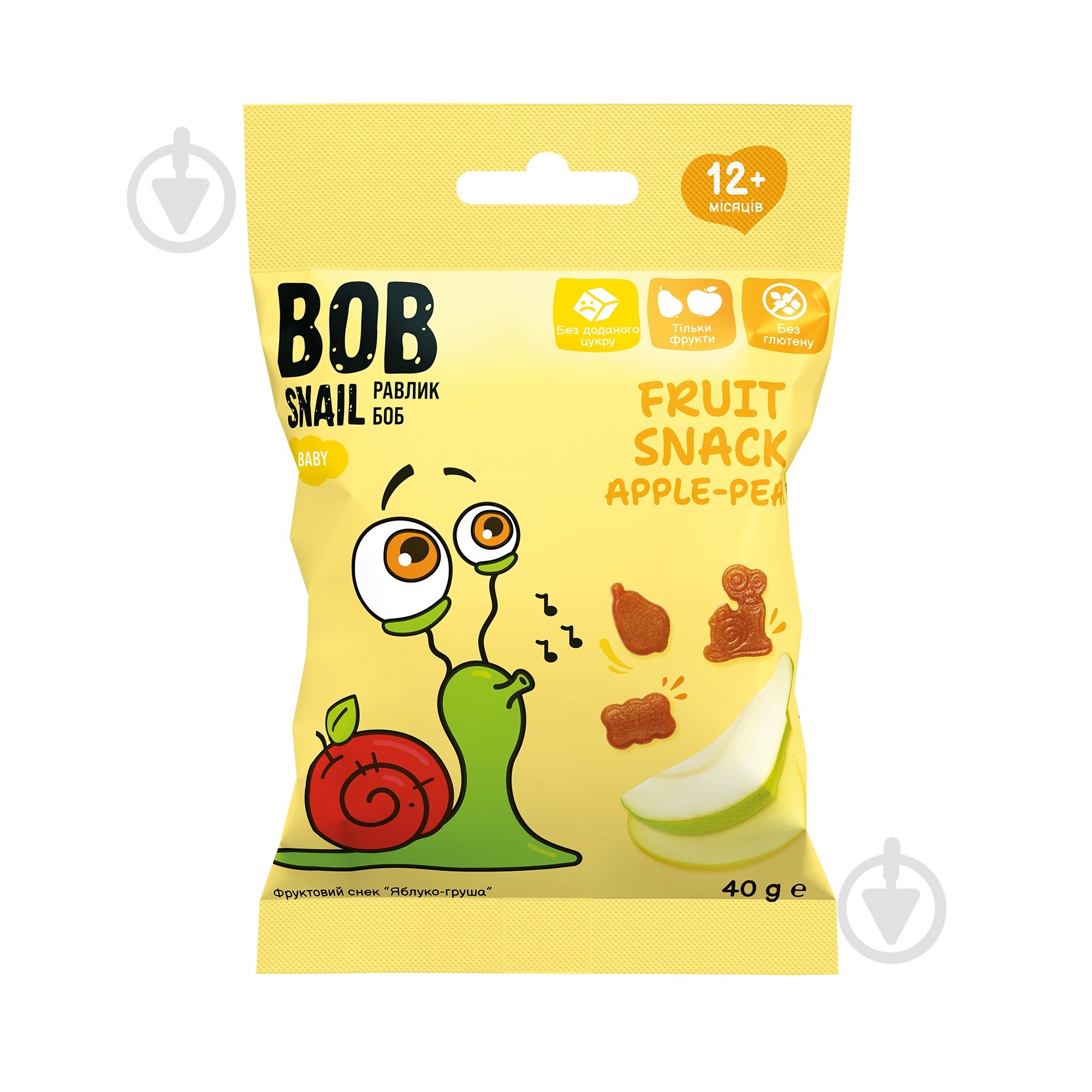Снеки Bob Snail Яблуко-ГРУША, 40г - фото 1