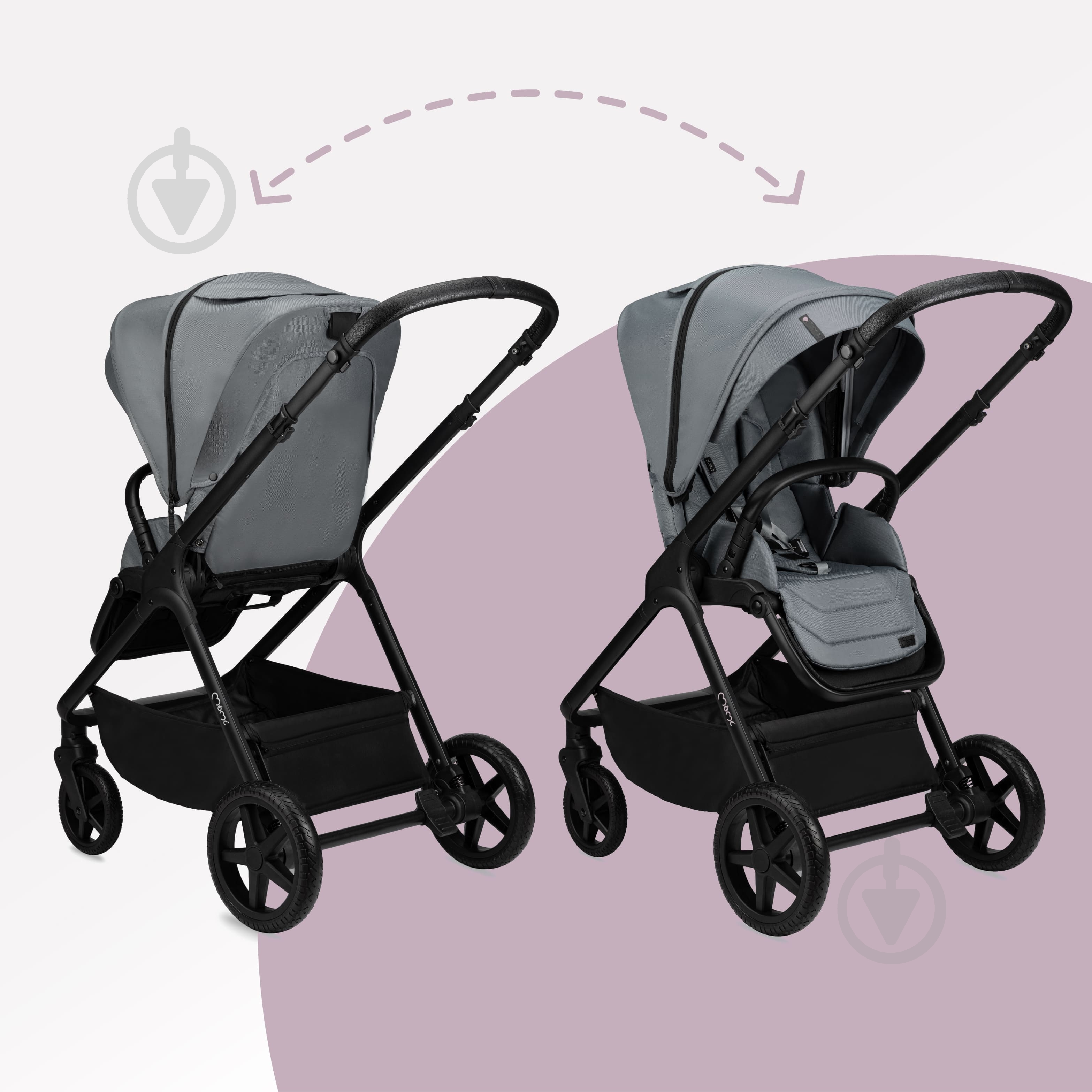 Коляска универсальная 2 в 1 MoMi GISELLE gray - фото 3