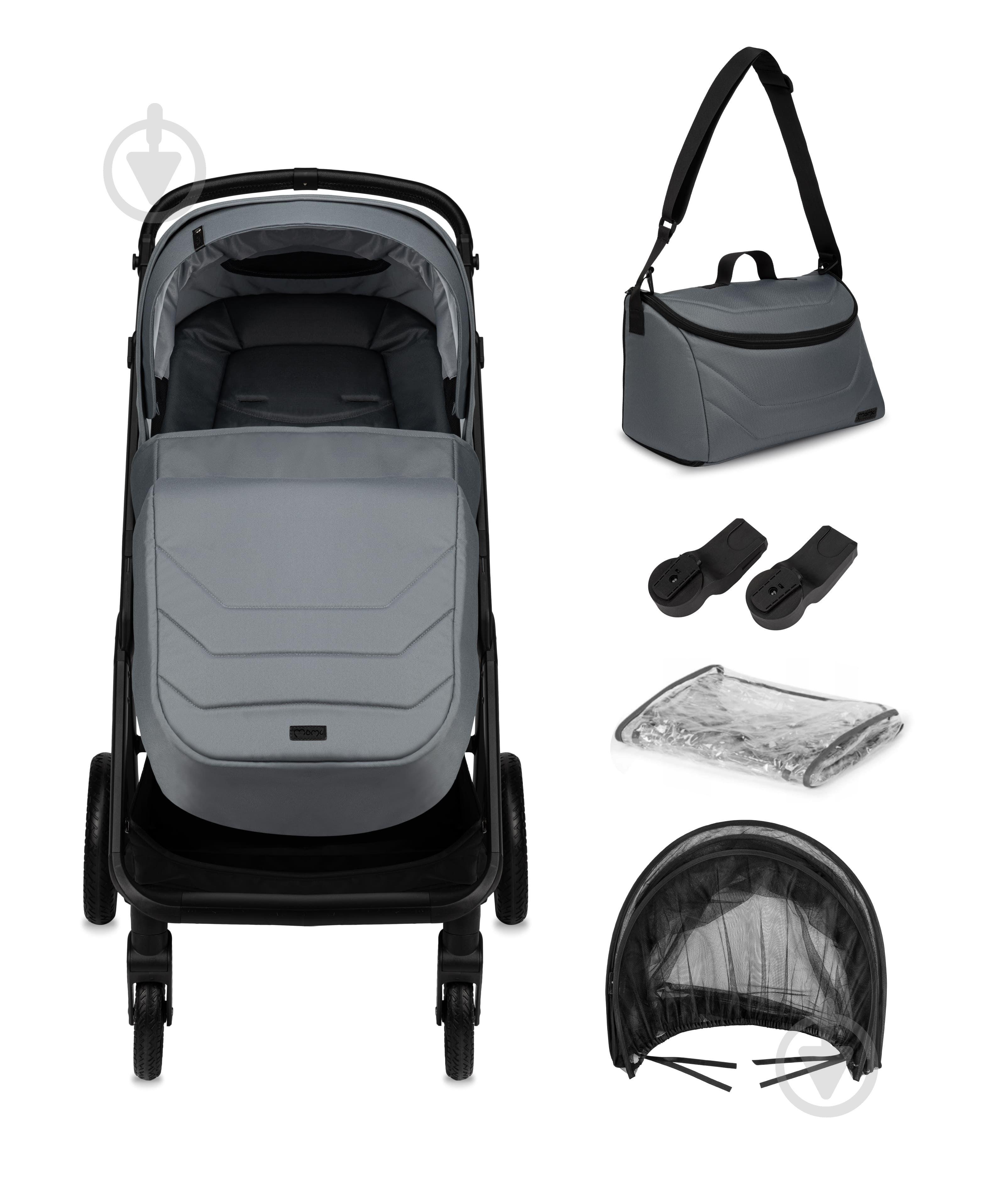 Коляска универсальная 2 в 1 MoMi GISELLE gray - фото 5