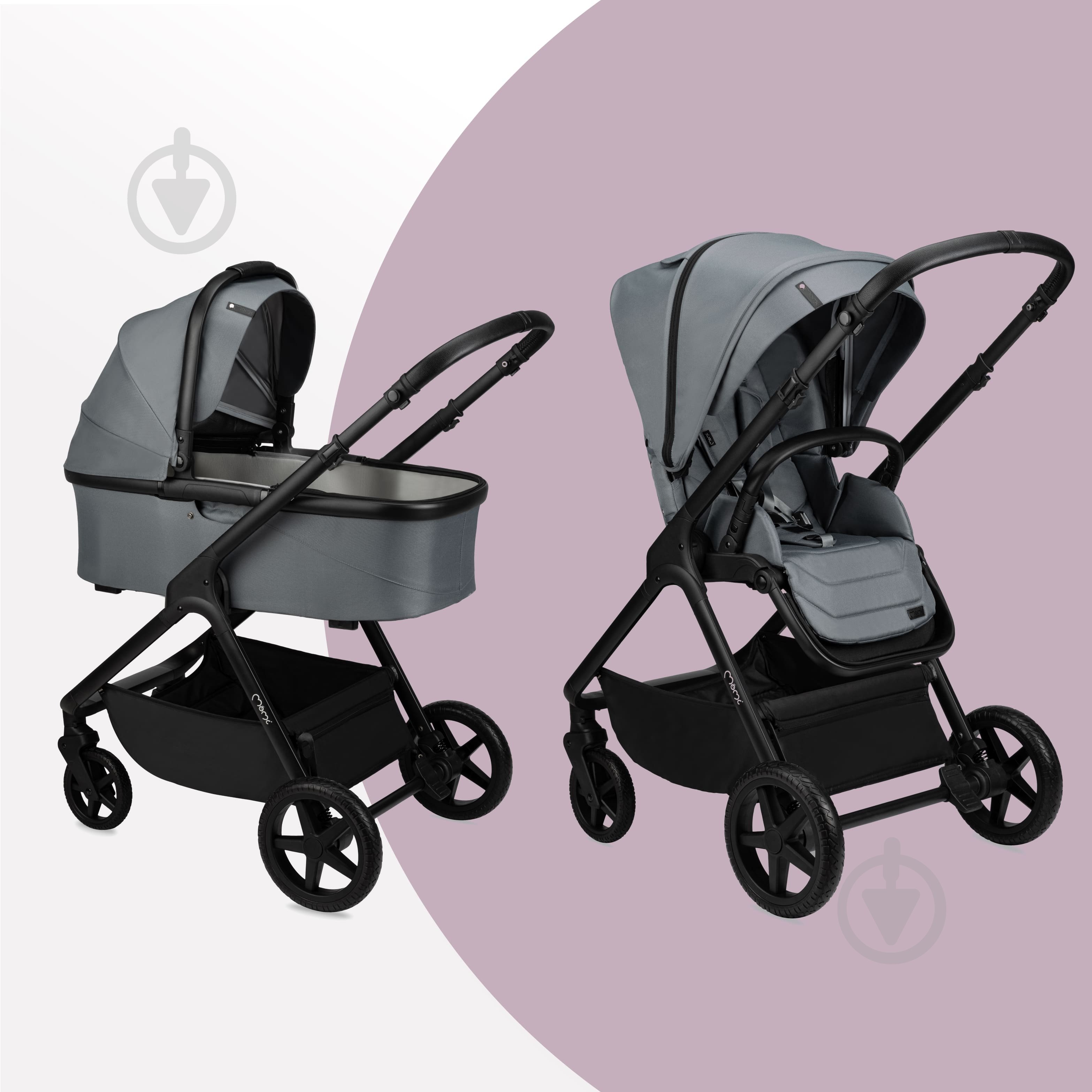 Коляска универсальная 2 в 1 MoMi GISELLE gray - фото 6