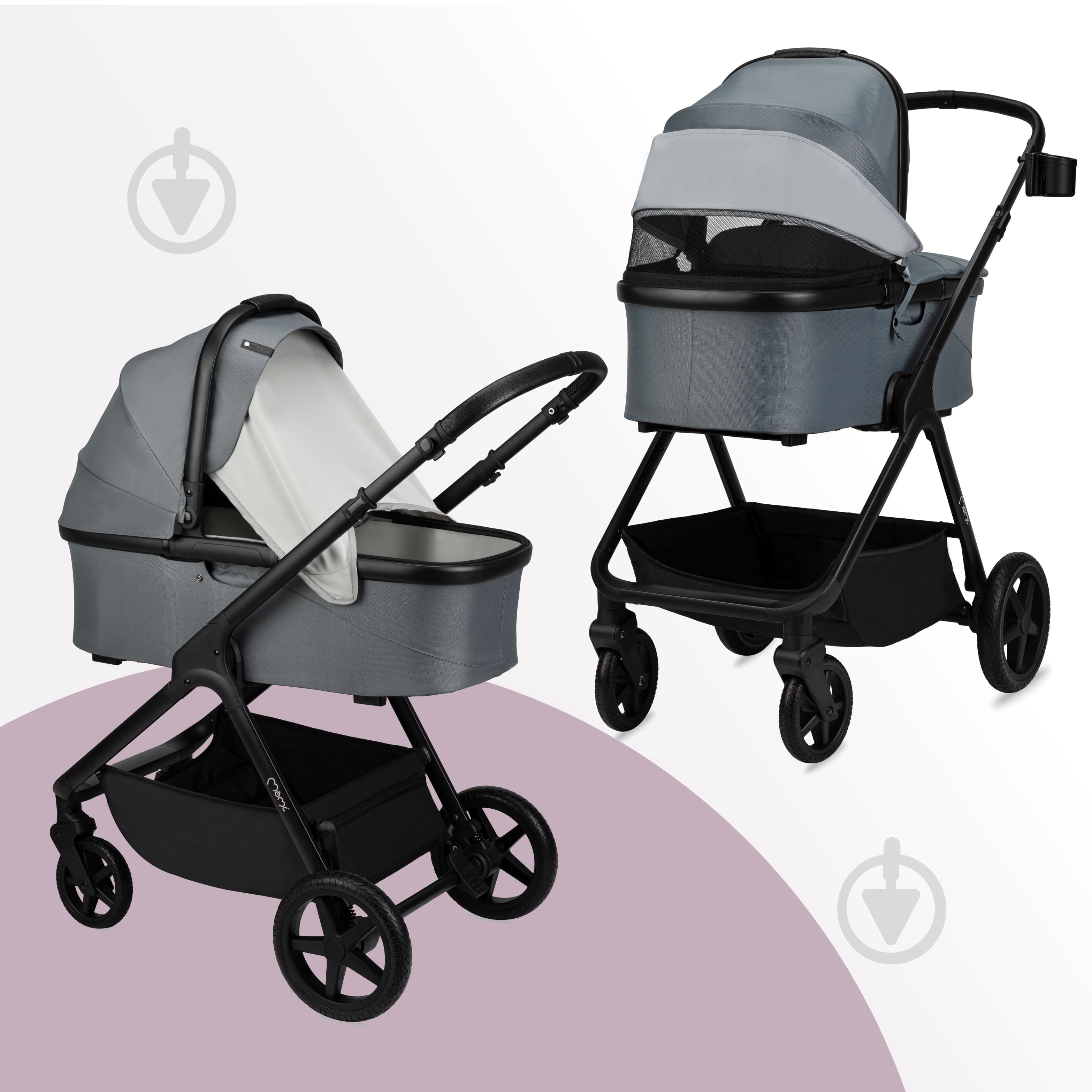 Коляска универсальная 2 в 1 MoMi GISELLE gray - фото 8