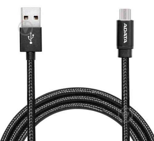 Дата-кабель ADATA USB – microUSB 2 м черный (AMUCAL-200CMK-CBK) - фото 1