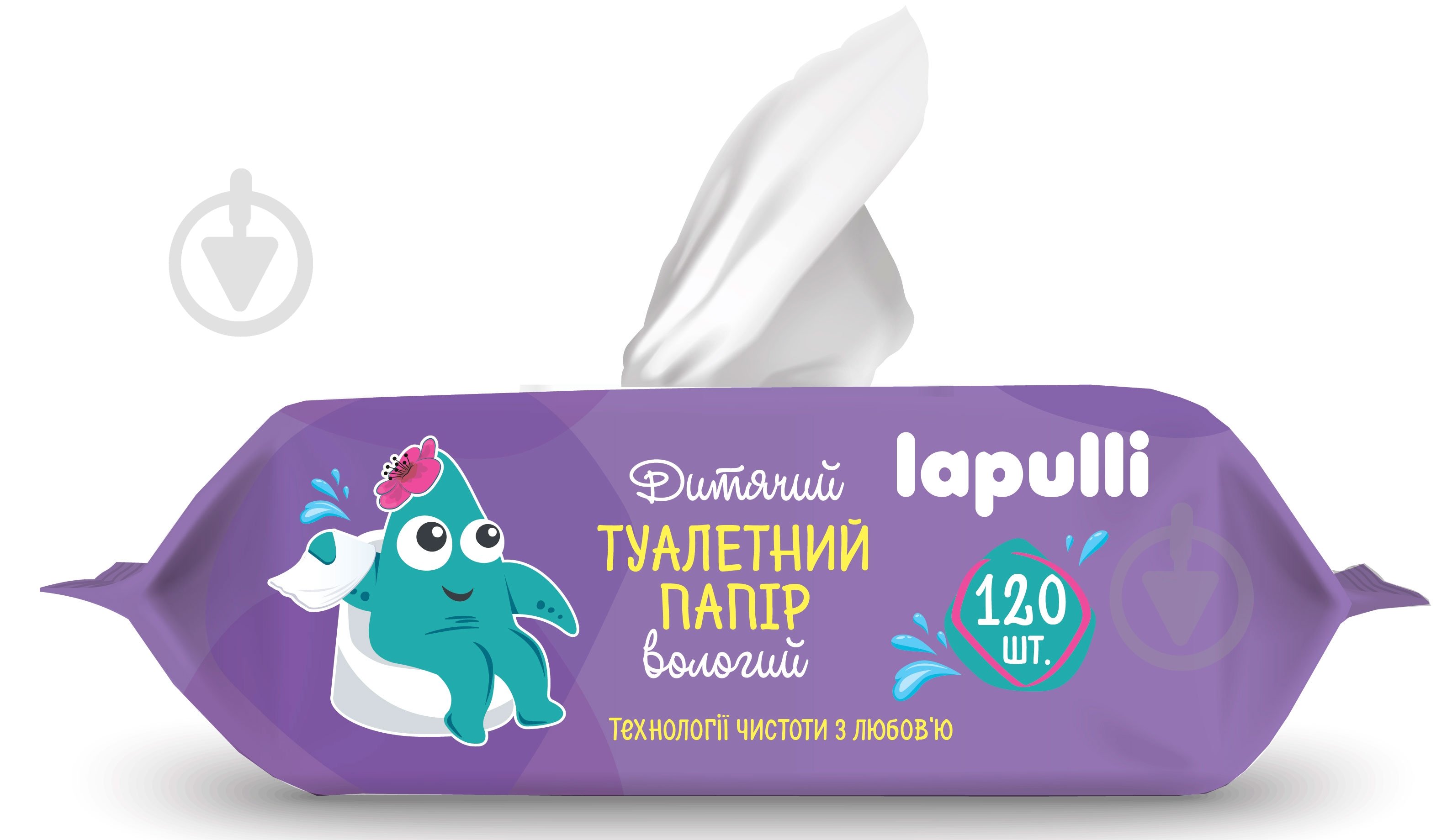 Вологий туалетний папір LAPULLI дитячий з клапаном одношаровий 120 шт. - фото 5