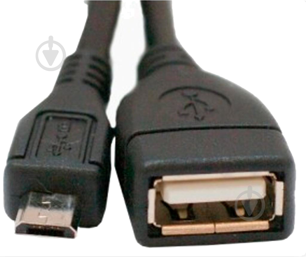 Дата-кабель Atcom USB OTG – micro USB 0,8 м чорний (16028) - фото 1