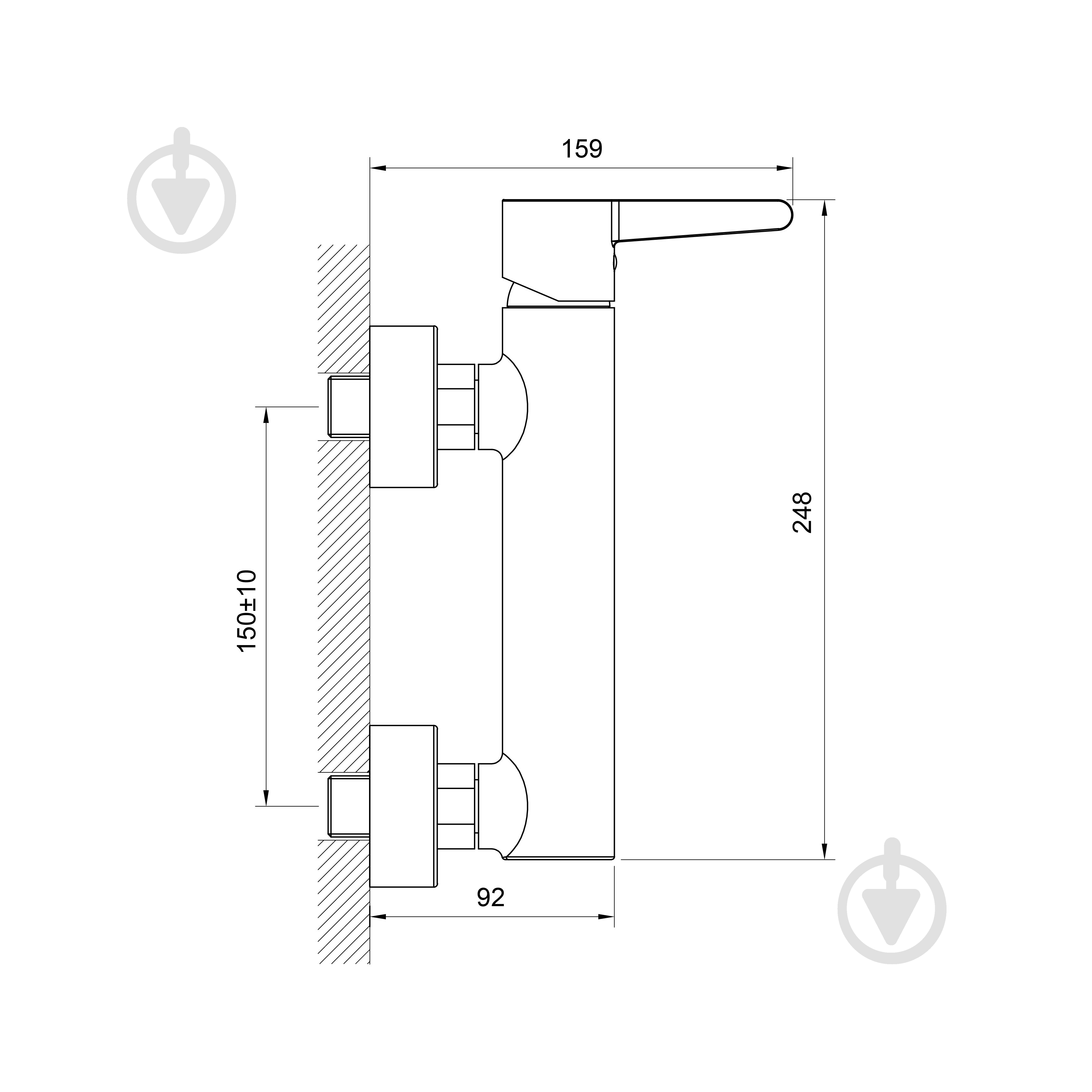 Смеситель для душа Koller Pool Dakota, Black Matt (1105320605) - фото 3
