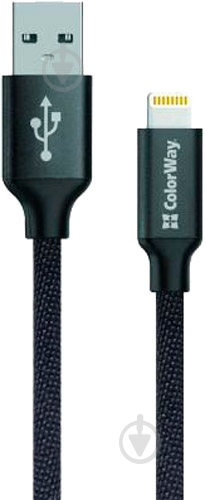 Дата-кабель ColorWay Lightning – USB 1 м черный (CW-CBUL004-BK) - фото 1