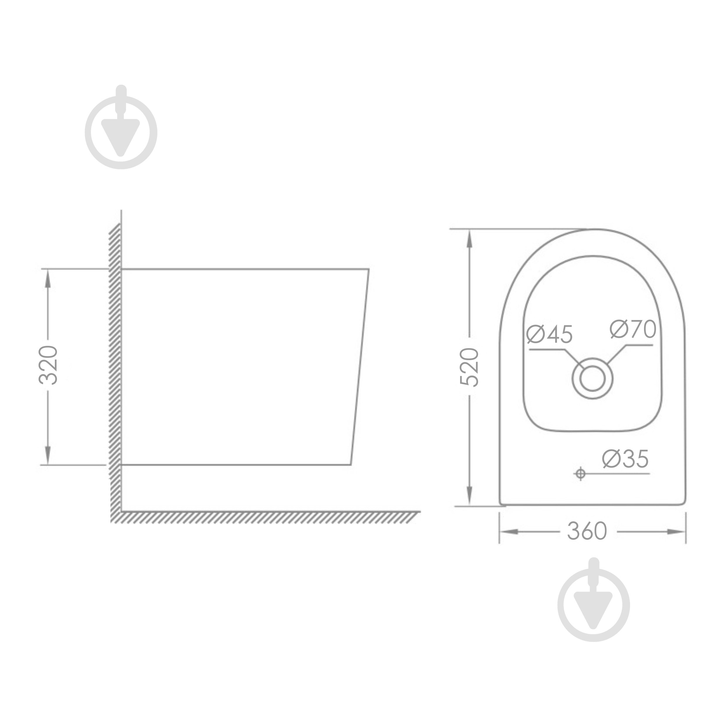 Биде подвесное Imprese VLTAVA - фото 2
