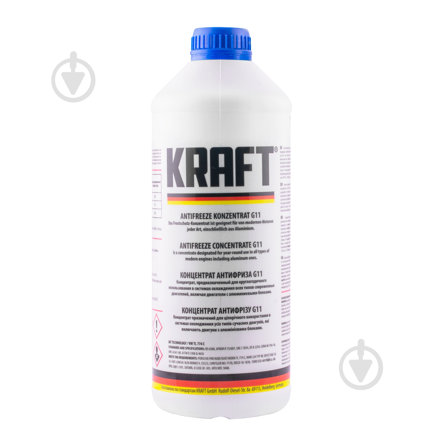 Антифриз Kraft KF101 G11 -35° G11 концентрат 1,5 л синий (KF101) - фото 1