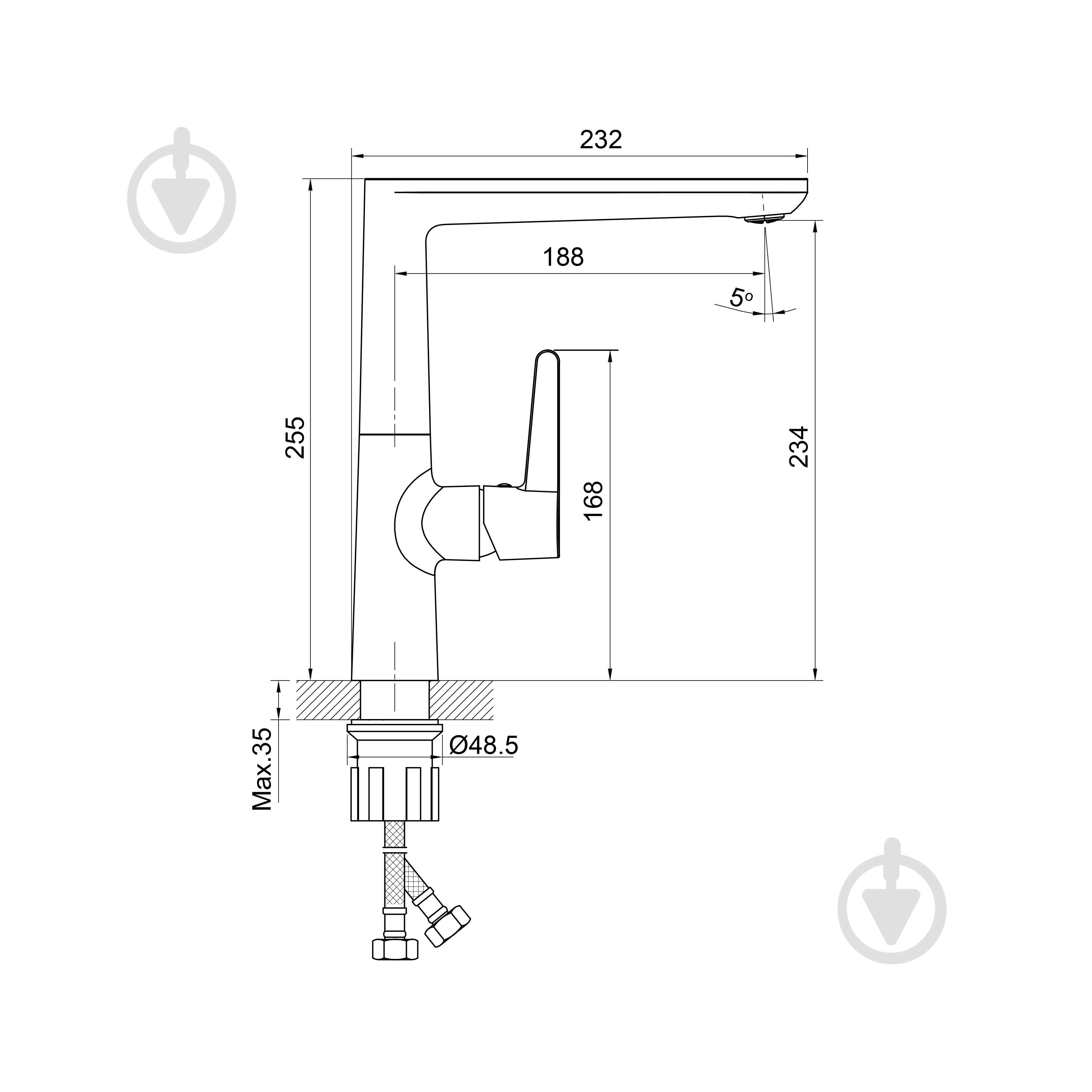 Смеситель для кухни Koller Pool Dakota Kitchen, Black Matt (1105310605) - фото 2