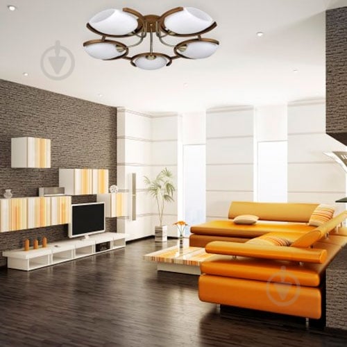 Люстра стельова Victoria Lighting 5xE14 хром/венге Odeon/PL5 walnut - фото 2