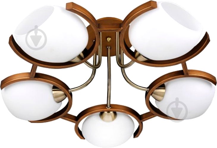 Люстра стельова Victoria Lighting 5xE14 хром/венге Odeon/PL5 walnut - фото 1