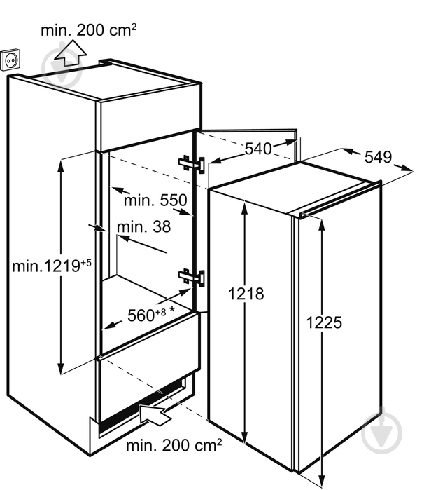 Встраиваемый холодильник Electrolux ERN2001BOW - фото 3