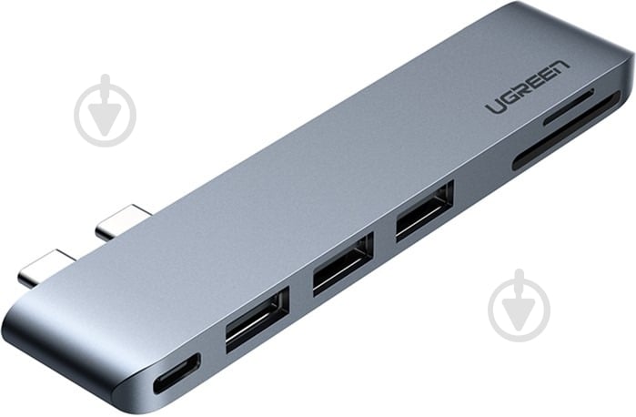 USB-хаб UGREEN CM251 2xUSB-C to 3xUSB3.0-A+SD+TF+PD Multifunction Adapter Aluminum Shell Gray (60560) - фото 1 USB-хаб UGREEN CM251 2xUSB-C to 3xUSB3.0-A+SD+TF+PD Multifunction Adapter Aluminum Shell Gray (60560) - фото 1