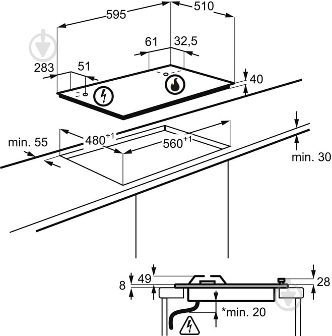 Варочная поверхность газовая Zanussi GPZ263SN - фото 3 Варочная поверхность газовая Zanussi GPZ263SN - фото 3