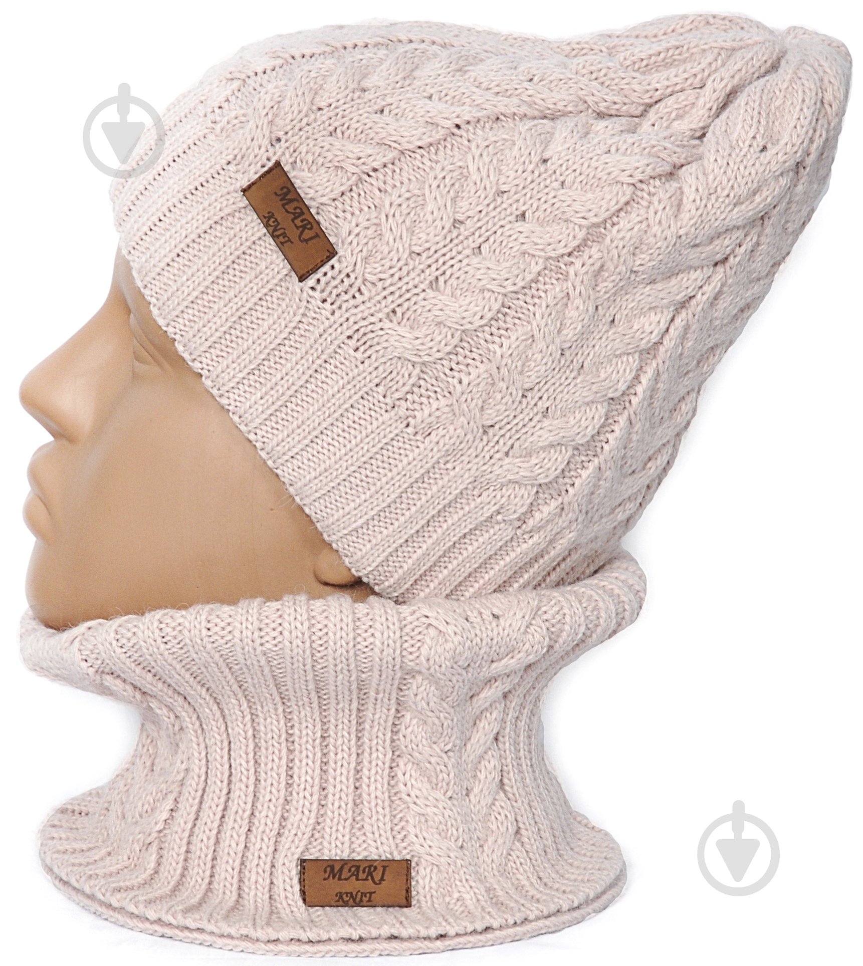 Шапочка дитяча унісекс р.52–54 пудра 820 - фото 1