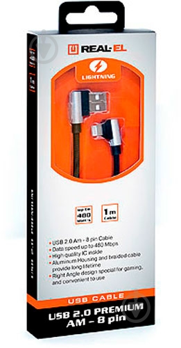 Дата-кабель Real-el Lightning – USB 1 м черный (EL123500034) - фото 4 Дата-кабель Real-el Lightning – USB 1 м черный (EL123500034) - фото 4