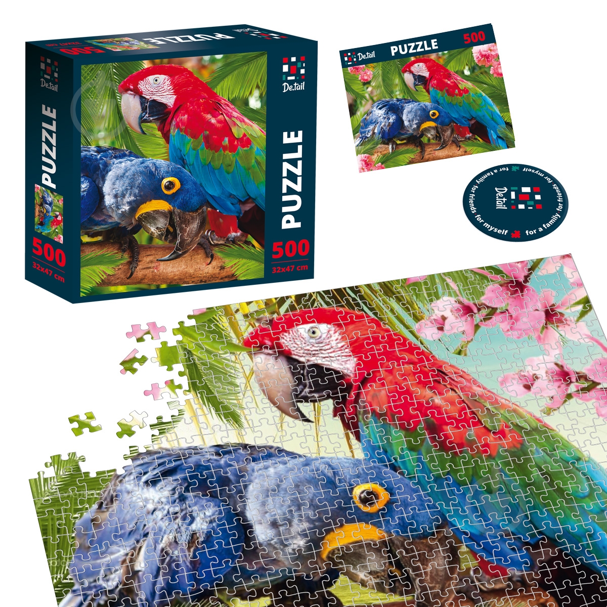 Пазлы картонные De.tail Папугаи DT500-01 - фото 2