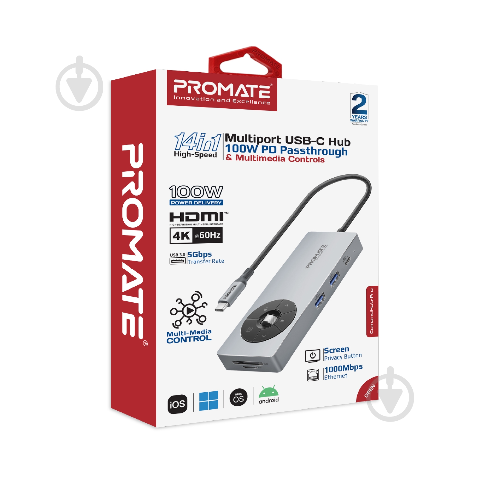 USB-хаб Promate ComandHub-Pro - фото 9 USB-хаб Promate ComandHub-Pro - фото 9