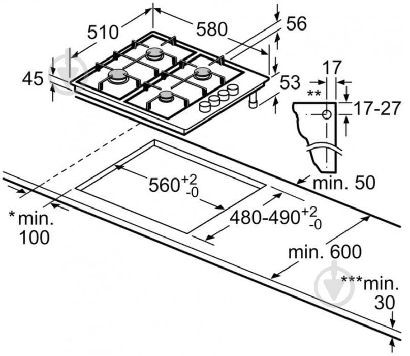 Варочная поверхность газовая Siemens EB6C5HB60O - фото 3
