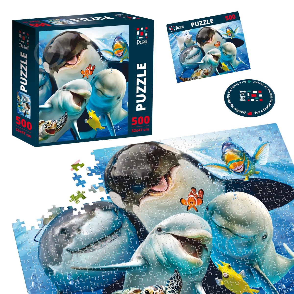 Пазлы картонные De.tail Селфи океана DT500-04 - фото 2 Пазлы картонные De.tail Селфи океана DT500-04 - фото 2
