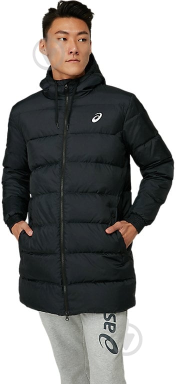 Пуховик мужской зимний Asics DOWN JACKET LONG M 2031C502-001 р.S черный - фото 1