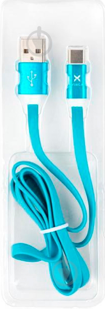 Дата-кабель Vinga USB 2.0 Type-C – AM 1 м (VRC101BC) flat blue - фото 1 Дата-кабель Vinga USB 2.0 Type-C – AM 1 м (VRC101BC) flat blue - фото 1