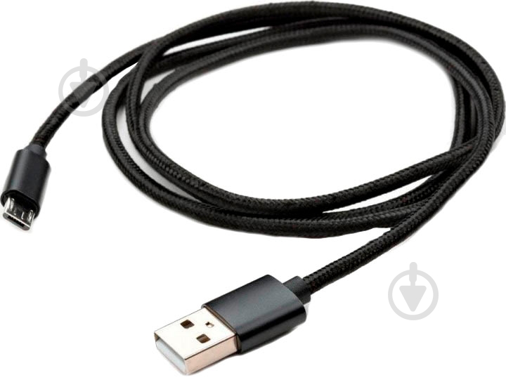 Дата-кабель Vinga USB 2.0 АМ – microUSB 1 м черный (VCPDCMNB1BK) - фото 2
