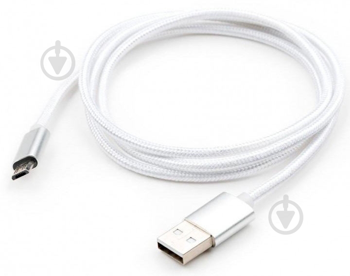 Дата-кабель Vinga USB 2.0 АМ – microUSB 1 м сріблястий (VCPDCMLED1S) - фото 2