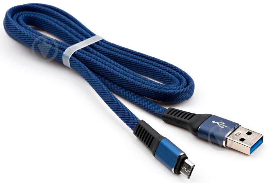 Дата-кабель Vinga USB 2.0 АМ – microUSB 1 м синій (VCPDCMFNB1B) - фото 4