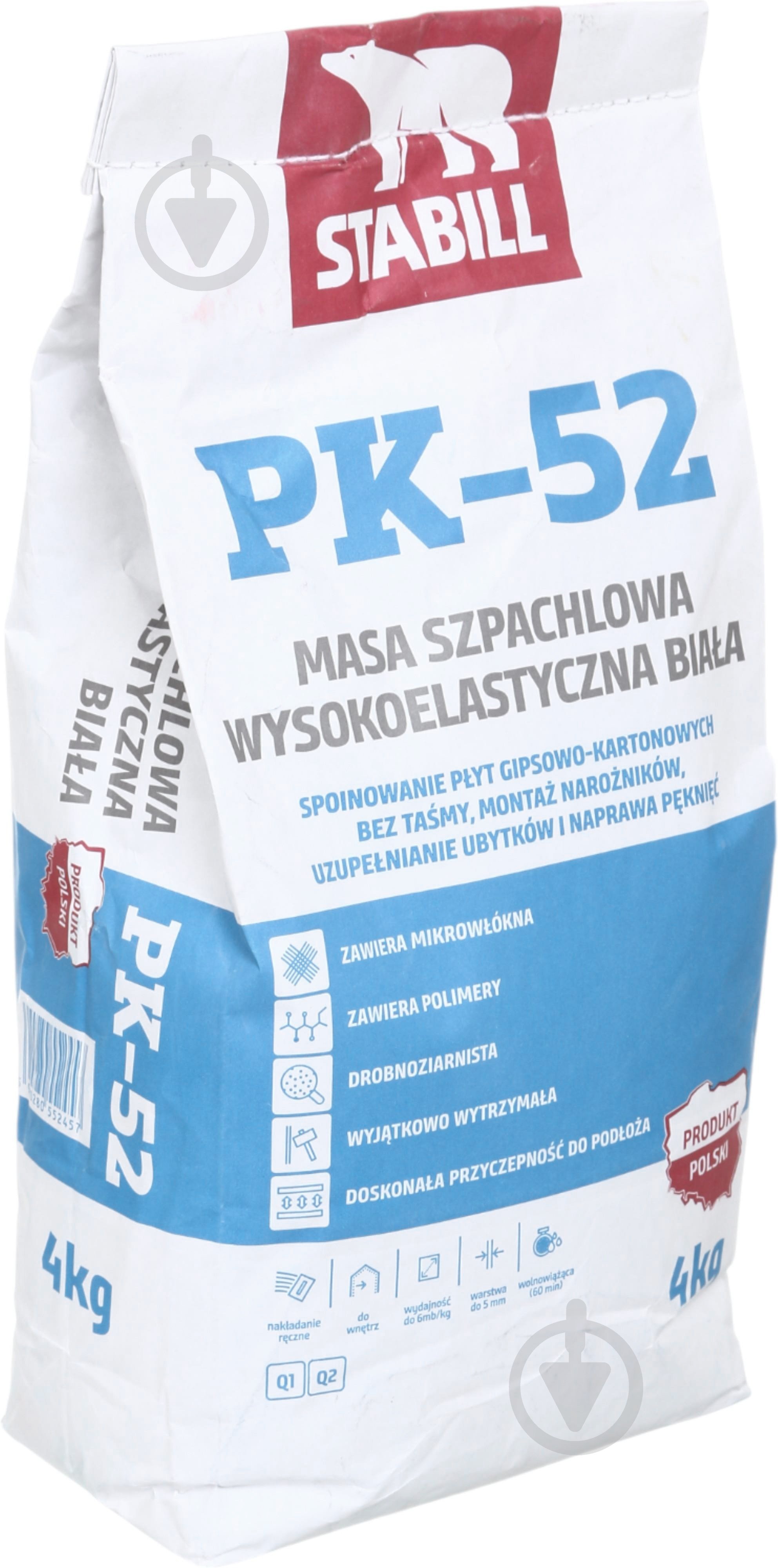 Шпаклівка STABILL для швів Stabill Рk-52 (без стрічки) 4кг - фото 2