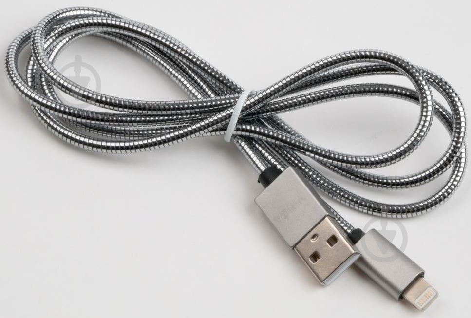 Дата-кабель Vinga USB 2.0 AM – Lightning 1 м серебристый (VCPDCLSSJ1S) - фото 3