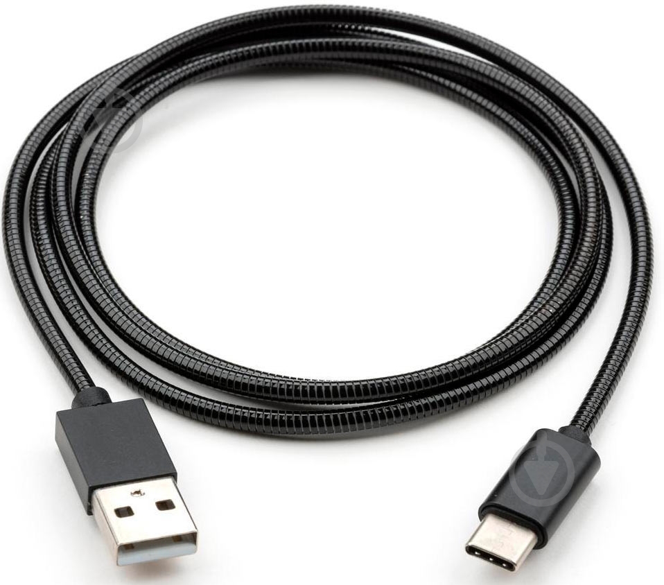 Дата-кабель Vinga USB 2.0 AM – Type-C 1 м серый (VCPDCTCSSJ1BK) - фото 2