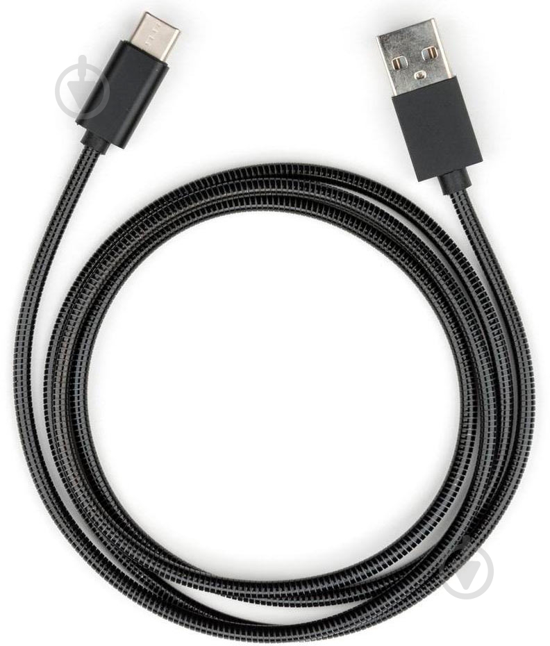 Дата-кабель Vinga USB 2.0 AM – Type-C 1 м серый (VCPDCTCSSJ1BK) - фото 1