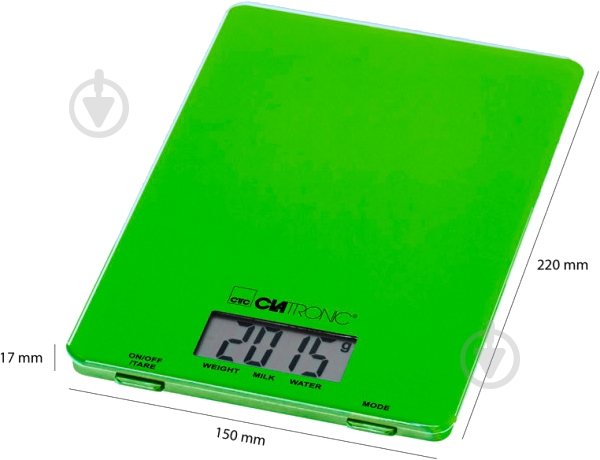Весы кухонные Clatronic KW 3626 Green - фото 2