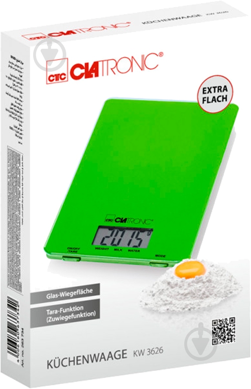 Весы кухонные Clatronic KW 3626 Green - фото 3