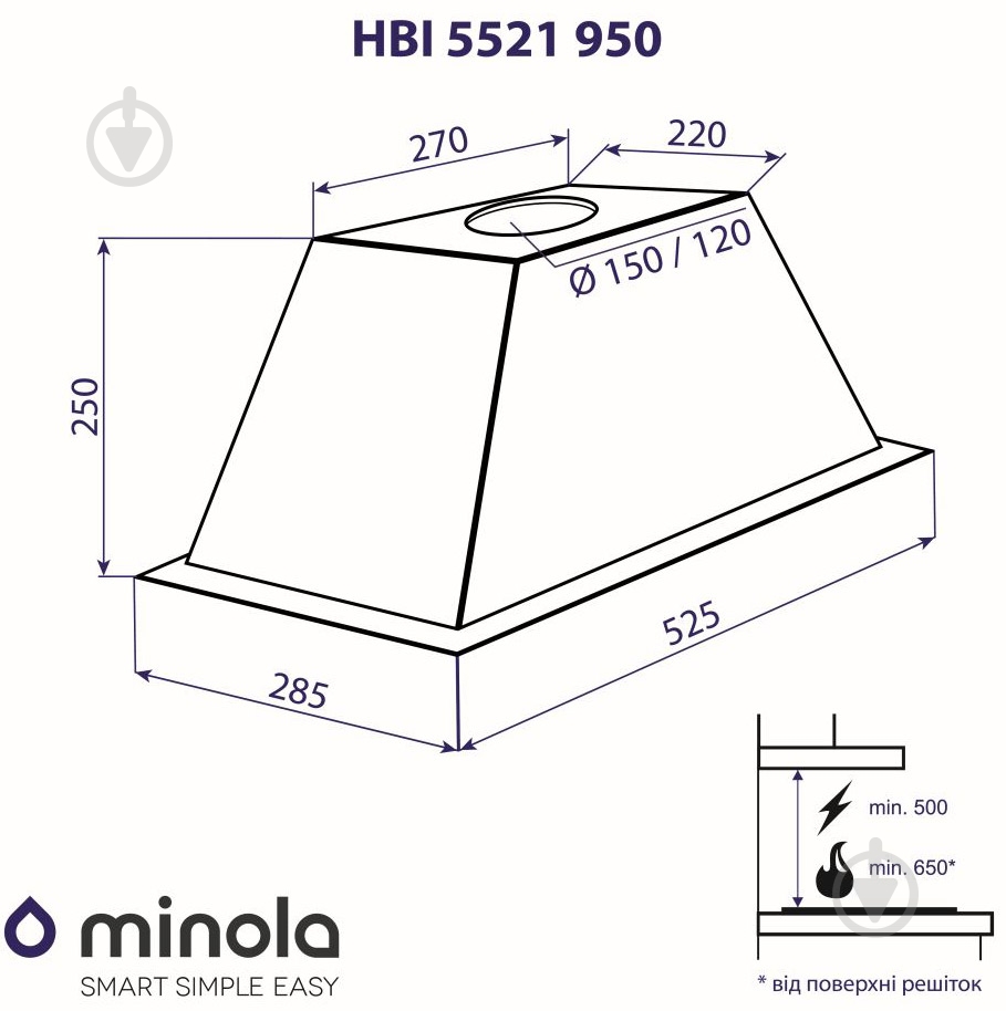 Вытяжка Minola HBI 5521 I 950 - фото 12