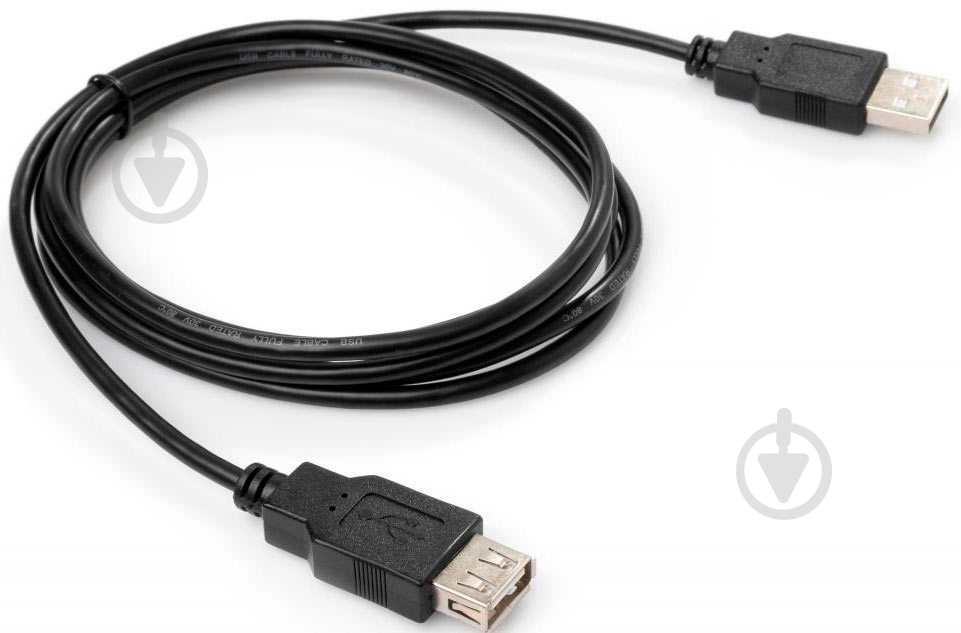 Дата-кабель Vinga USB 2.0 AM – AF 1 м черный (VCPUSBAMAF1.8BK) - фото 3