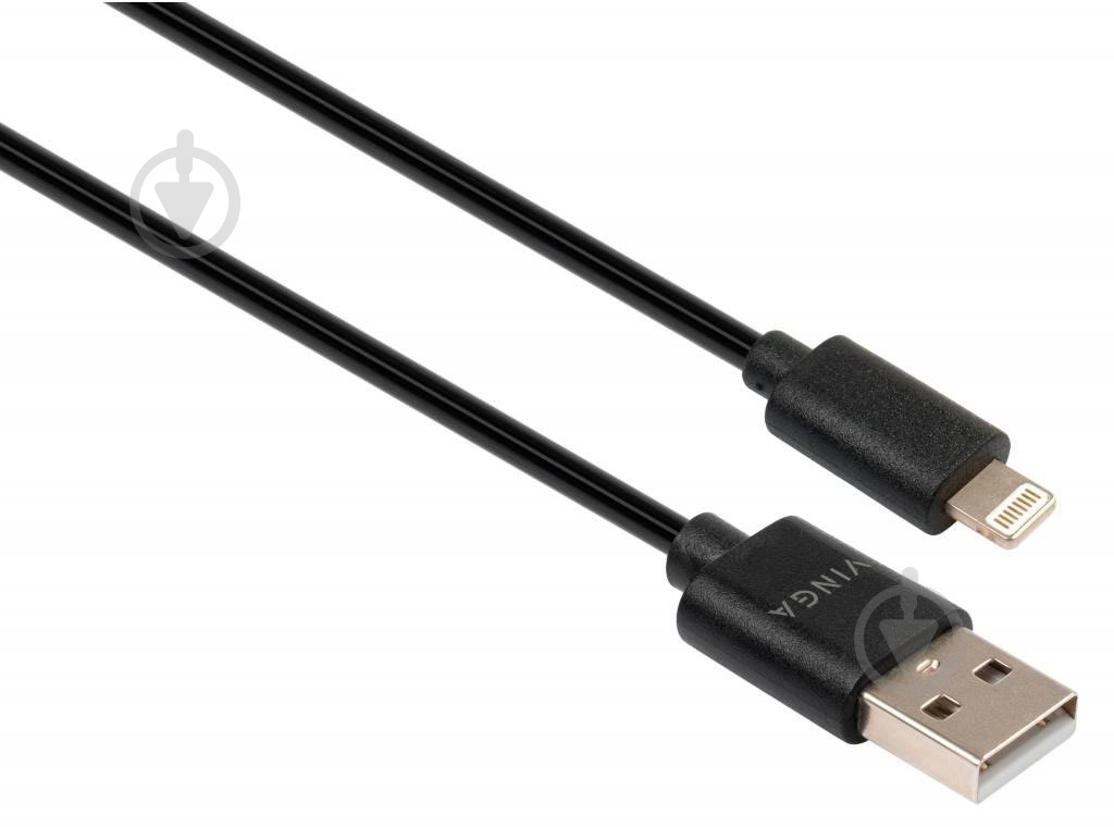 Дата-кабель Vinga USB 2.0 AM – Lightning 1,8 м черный (VCPDCLS1.8BK) - фото 1
