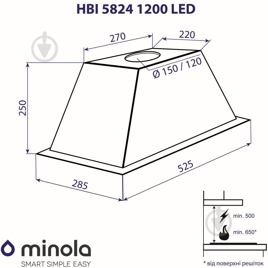 Витяжка Minola HBI 5824 I 1200 LED - фото 12 Витяжка Minola HBI 5824 I 1200 LED - фото 12