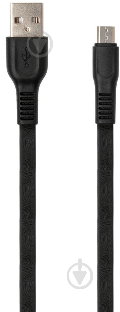 Дата-кабель Vinga USB 2.0 АМ – microUSB 1 м чорний (VCPDCMFTPE1BK) - фото 1