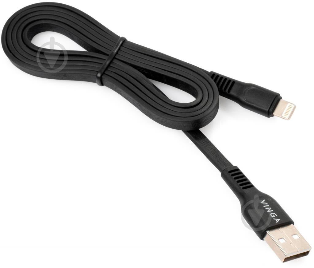 Дата-кабель Vinga USB 2.0 AM – Lightning 1 м чорний (VCPDCLFTPE1BK) - фото 3 Дата-кабель Vinga USB 2.0 AM – Lightning 1 м чорний (VCPDCLFTPE1BK) - фото 3