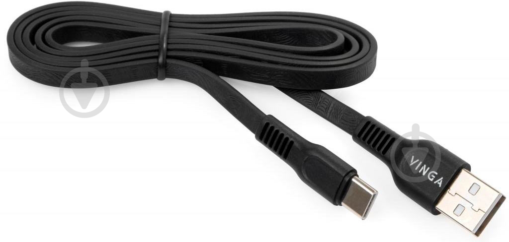 Дата-кабель Vinga USB 2.0 AM – Type-C 1 м черный (VCPDCTCFTPE1BK) - фото 3