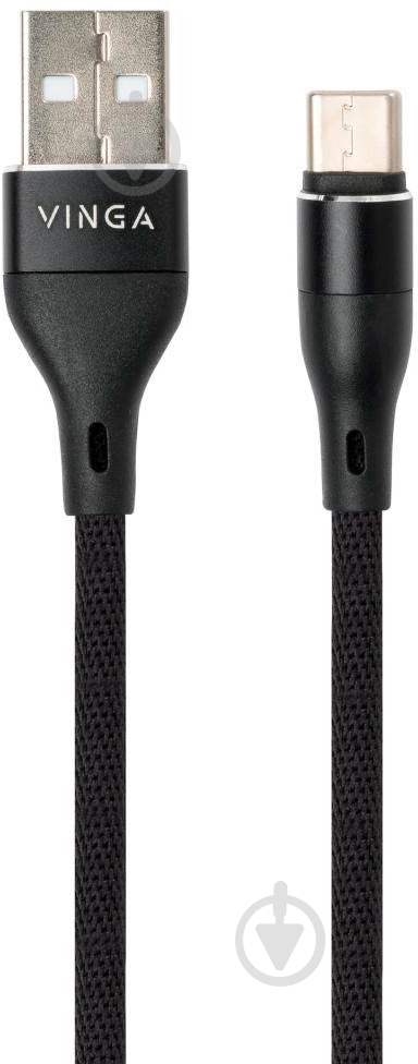 Дата-кабель Vinga USB 2.0 AM – Type-C 1 м черный (VCPDCTCCANB1BK) - фото 1
