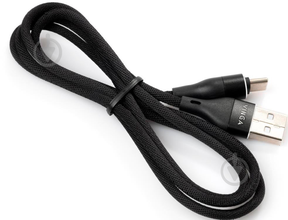 Дата-кабель Vinga USB 2.0 AM – Type-C 1 м черный (VCPDCTCCANB1BK) - фото 3