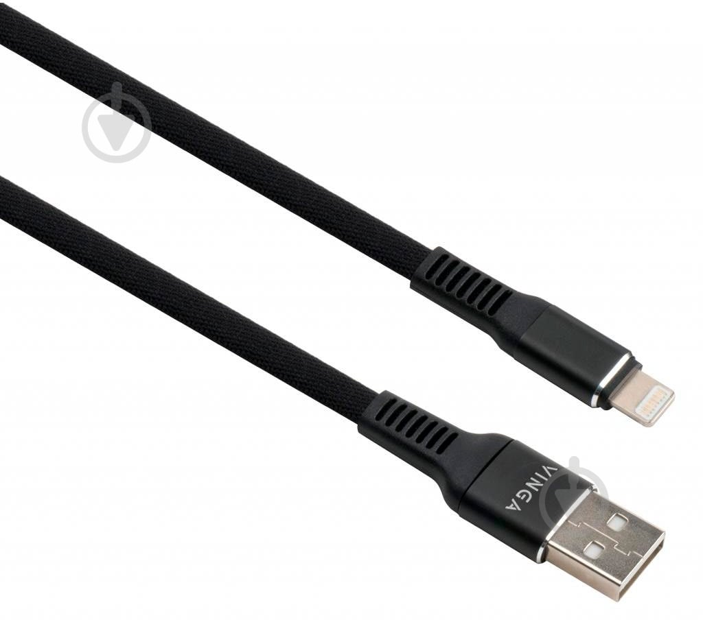 Дата-кабель Vinga USB 2.0 AM – Lightning 1 м черный (VCPDCLFNB1BK) - фото 2