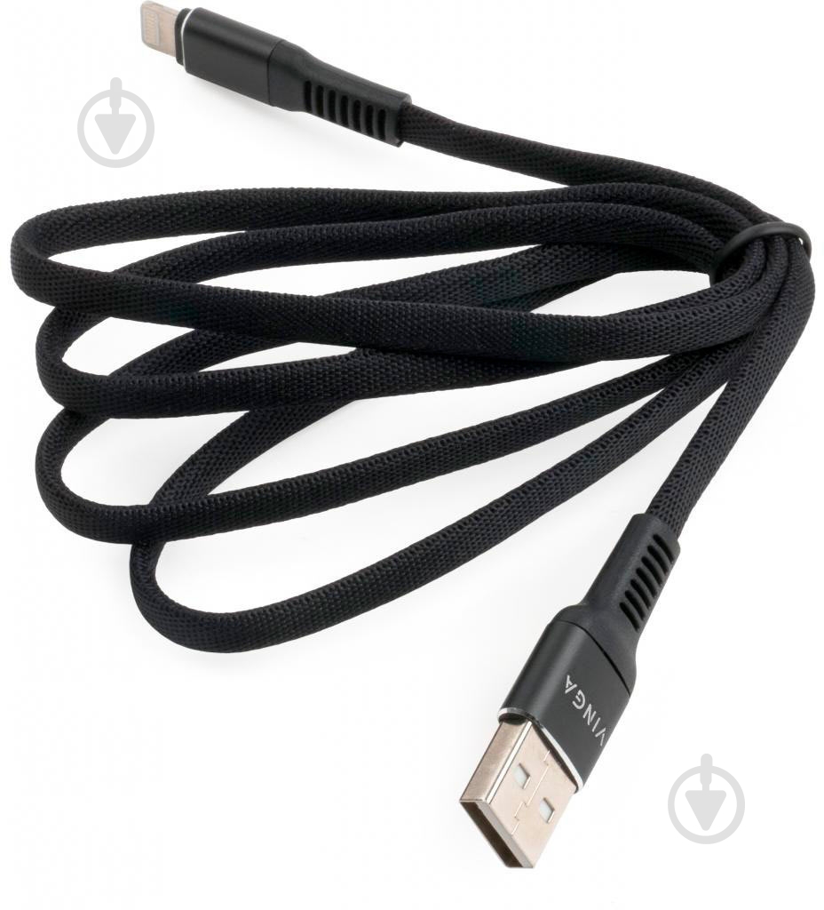 Дата-кабель Vinga USB 2.0 AM – Lightning 1 м черный (VCPDCLFNB1BK) - фото 3