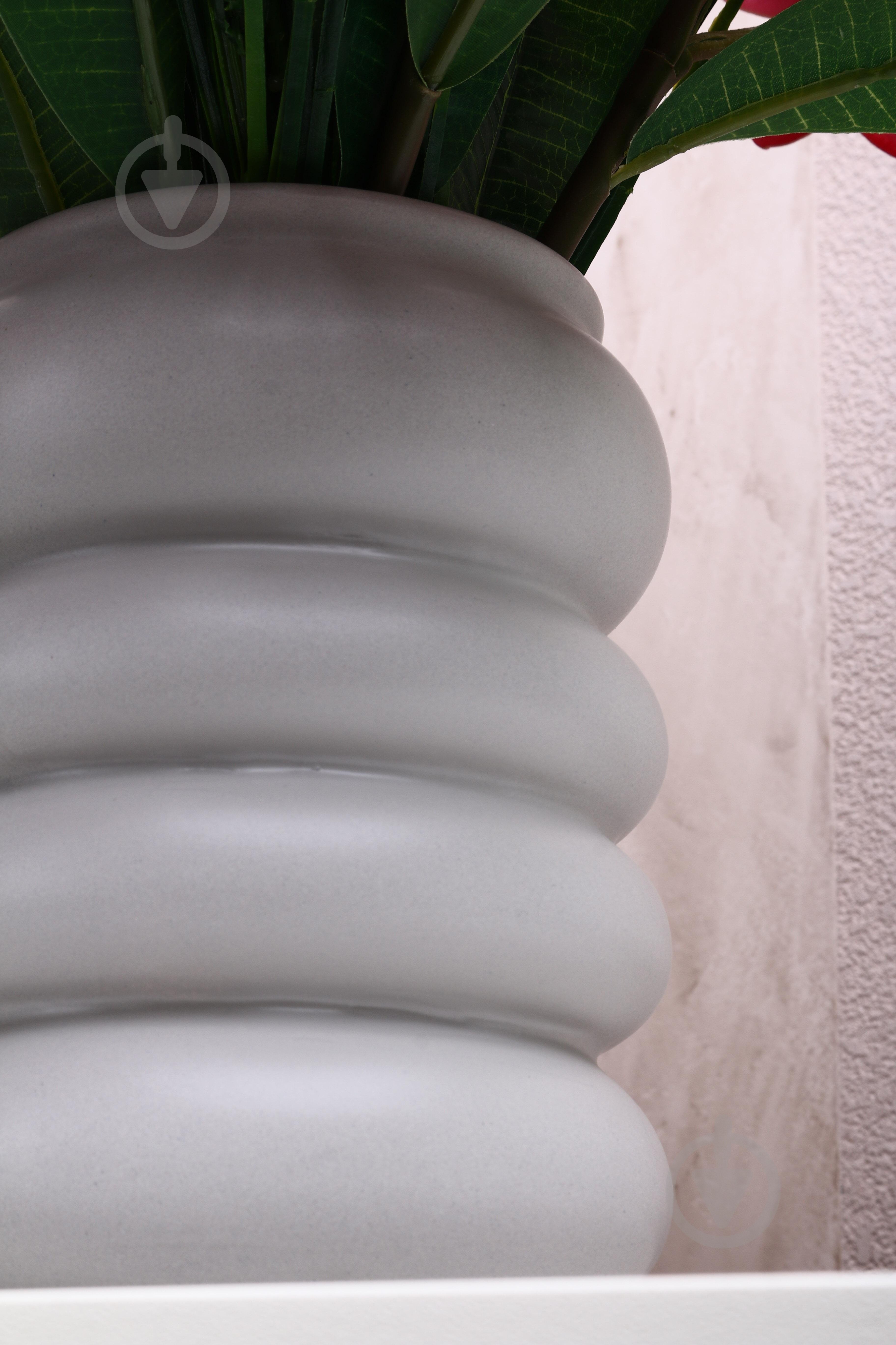 Ваза Sensio Ripple 20 см серая DLP24413C - фото 5