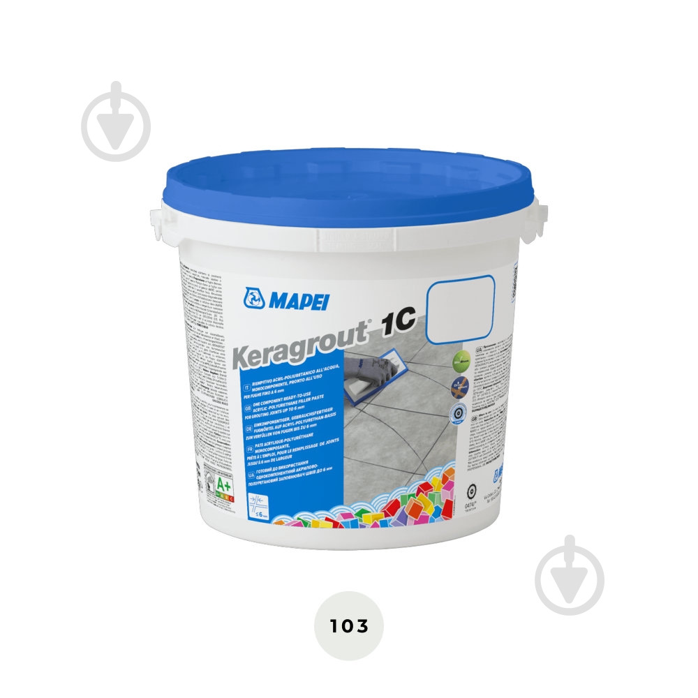 Фуга Mapei полиуретановая полимерная на водной основе Keragrout 1C ведро лунно-белая - фото 2 Фуга Mapei полиуретановая полимерная на водной основе Keragrout 1C ведро лунно-белая - фото 2