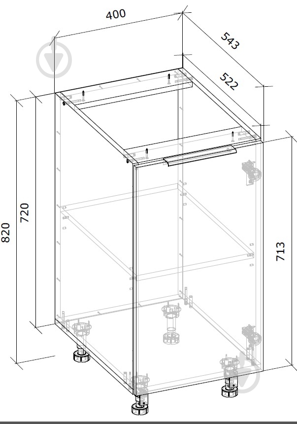 Тумба нижня Н 40х82х54,5 МС Тея дуб артізан/дуб артізан Грейд - фото 4 Тумба нижня Н 40х82х54,5 МС Тея дуб артізан/дуб артізан Грейд - фото 4